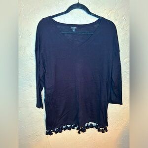 Black Top 3/4 Sleeve Basic Talbots, Size 1X‎